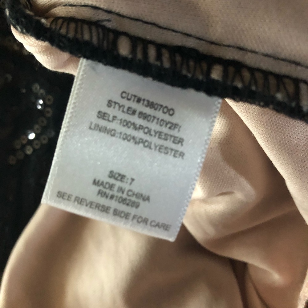 Trixxi black & nude sequin striped long dress sz 7 - Picture 8 of 13